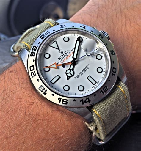 rolex explorer ii strap size|rolex explorer ii nato strap.